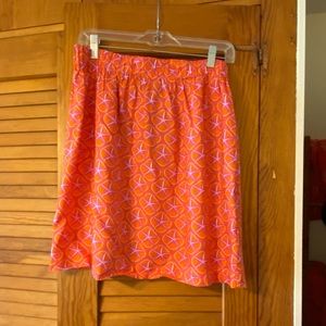 Escapada Orange Starfish Print Elastic Waist Skirt